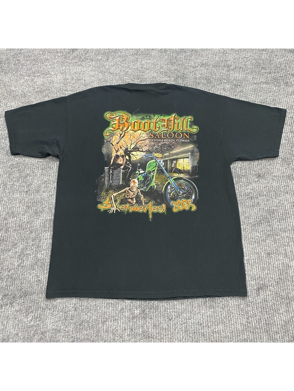 Vintage Boot Hill Saloon Shirt Mens XL Black Daytona Beach Biketoberfest‎ 2005